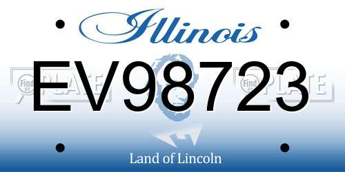 EV98723 Illinois License Plate