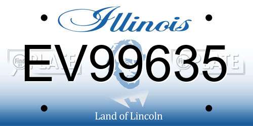 EV99635 Illinois License Plate