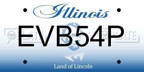 EVB54P Illinois License Plate