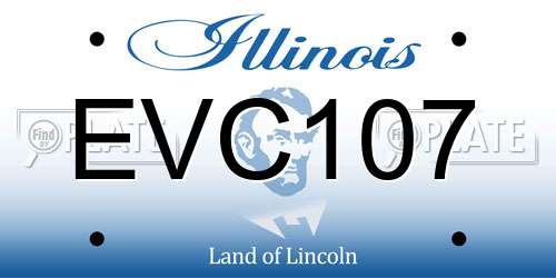 EVC107 Illinois License Plate