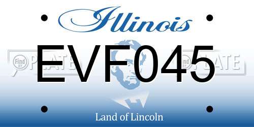EVF045 Illinois License Plate