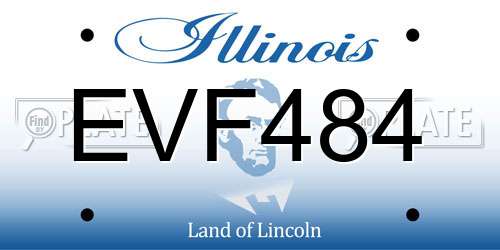 EVF484 Illinois License Plate
