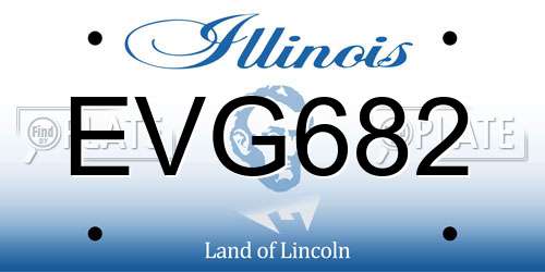 EVG682 Illinois License Plate