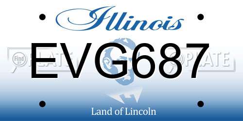EVG687 Illinois License Plate