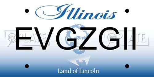 EVGZGII Illinois License Plate