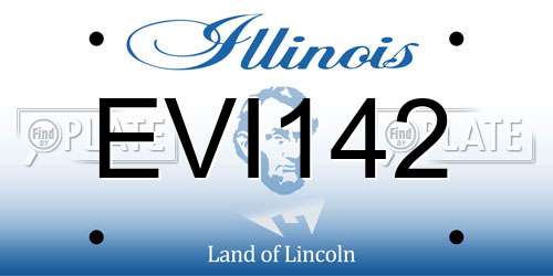 EVI142 Illinois License Plate