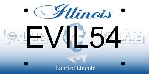 EVIL54 Illinois License Plate