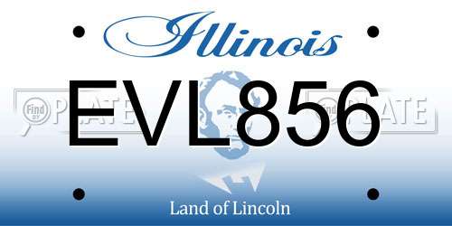 EVL856 Illinois License Plate