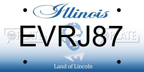 EVRJ87 Illinois License Plate