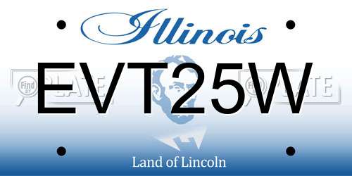 EVT25W Illinois License Plate