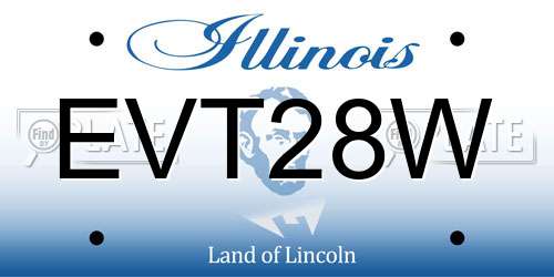 EVT28W Illinois License Plate
