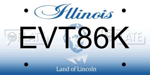 EVT86K Illinois License Plate