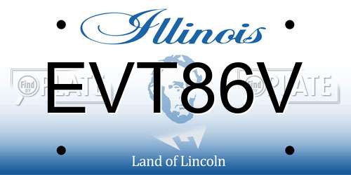 EVT86V Illinois License Plate