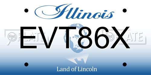 EVT86X Illinois License Plate