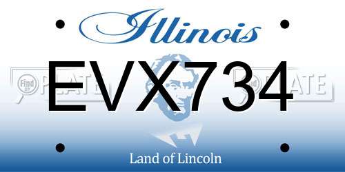 EVX734 Illinois License Plate