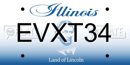 EVXT34 Illinois License Plate