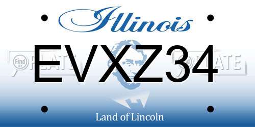EVXZ34 Illinois License Plate