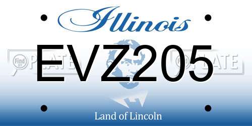 EVZ205 Illinois License Plate
