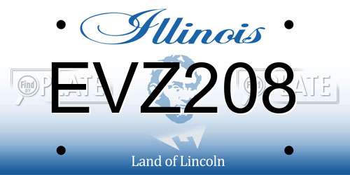 EVZ208 Illinois License Plate
