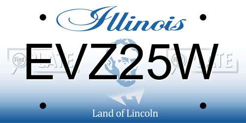 EVZ25W Illinois License Plate