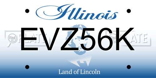 EVZ56K Illinois License Plate
