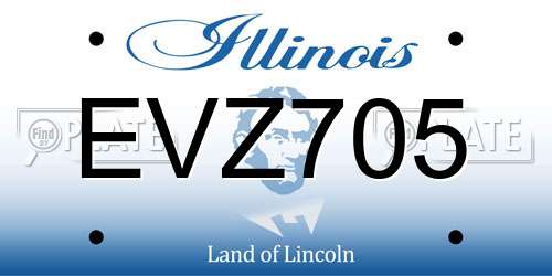 EVZ705 Illinois License Plate