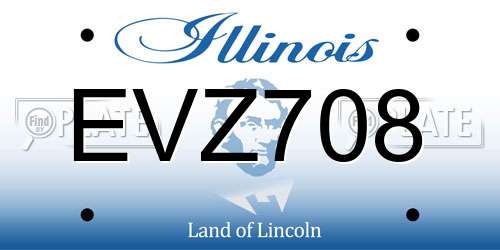 EVZ708 Illinois License Plate