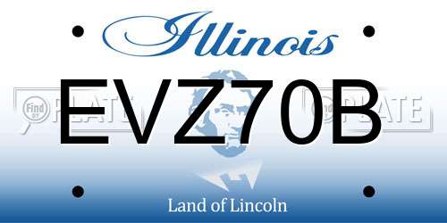 EVZ70B Illinois License Plate
