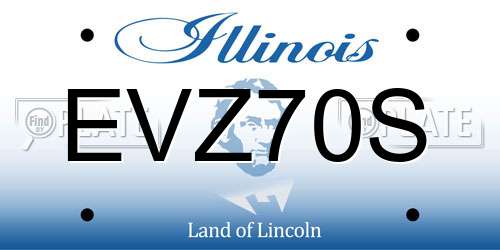 EVZ70S Illinois License Plate