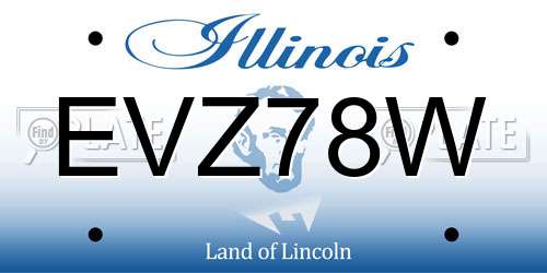 EVZ78W Illinois License Plate