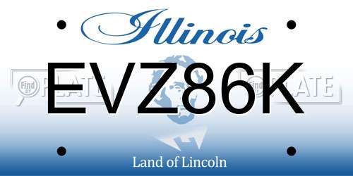 EVZ86K Illinois License Plate