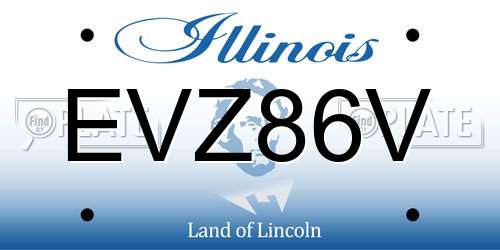 EVZ86V Illinois License Plate
