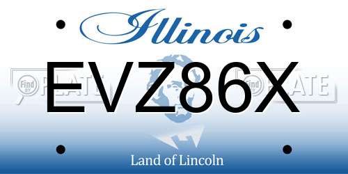 EVZ86X Illinois License Plate