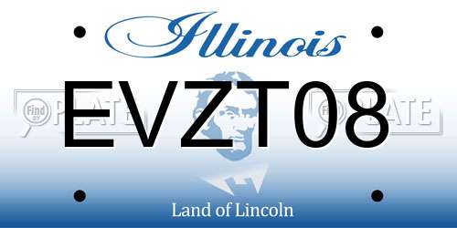 EVZT08 Illinois License Plate