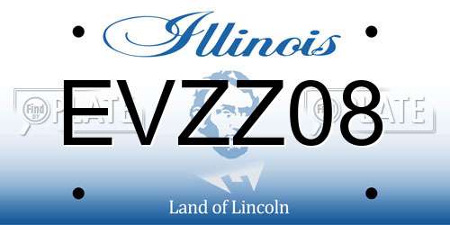 EVZZ08 Illinois License Plate