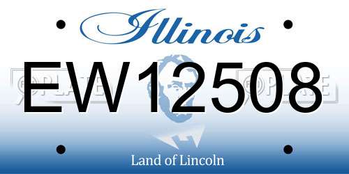 EW12508 Illinois License Plate