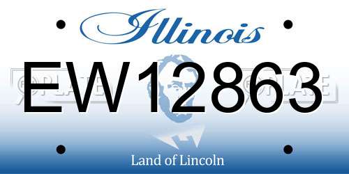 EW12863 Illinois License Plate