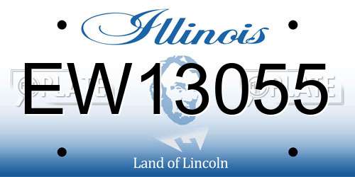 EW13055 Illinois License Plate