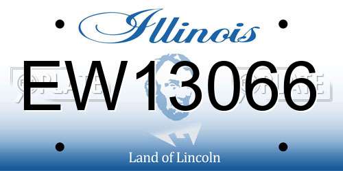 EW13066 Illinois License Plate