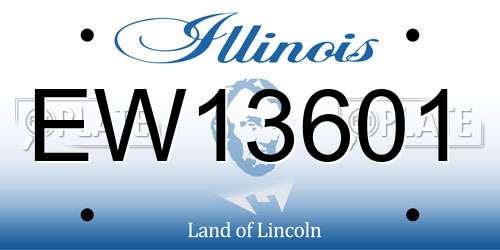EW13601 Illinois License Plate