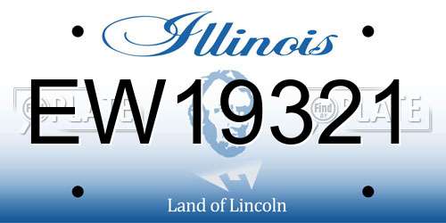EW19321 Illinois License Plate
