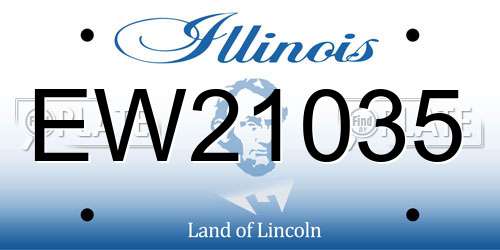 EW21035 Illinois License Plate