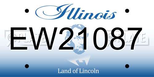 EW21087 Illinois License Plate