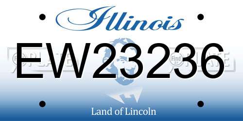EW23236 Illinois License Plate