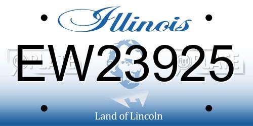 EW23925 Illinois License Plate