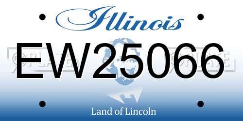 EW25066 Illinois License Plate