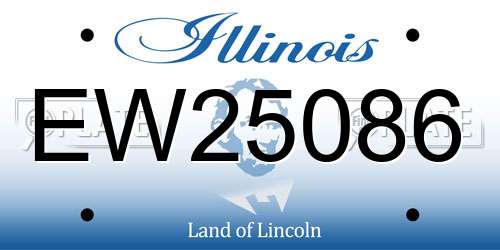 EW25086 Illinois License Plate