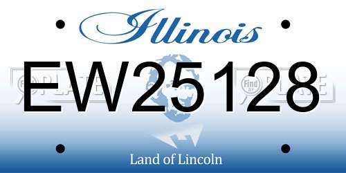 EW25128 Illinois License Plate
