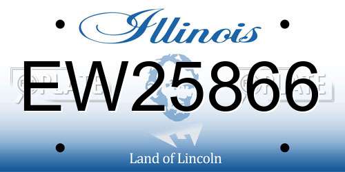 EW25866 Illinois License Plate