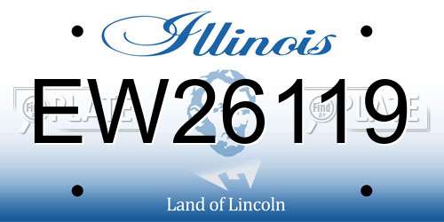 EW26119 Illinois License Plate